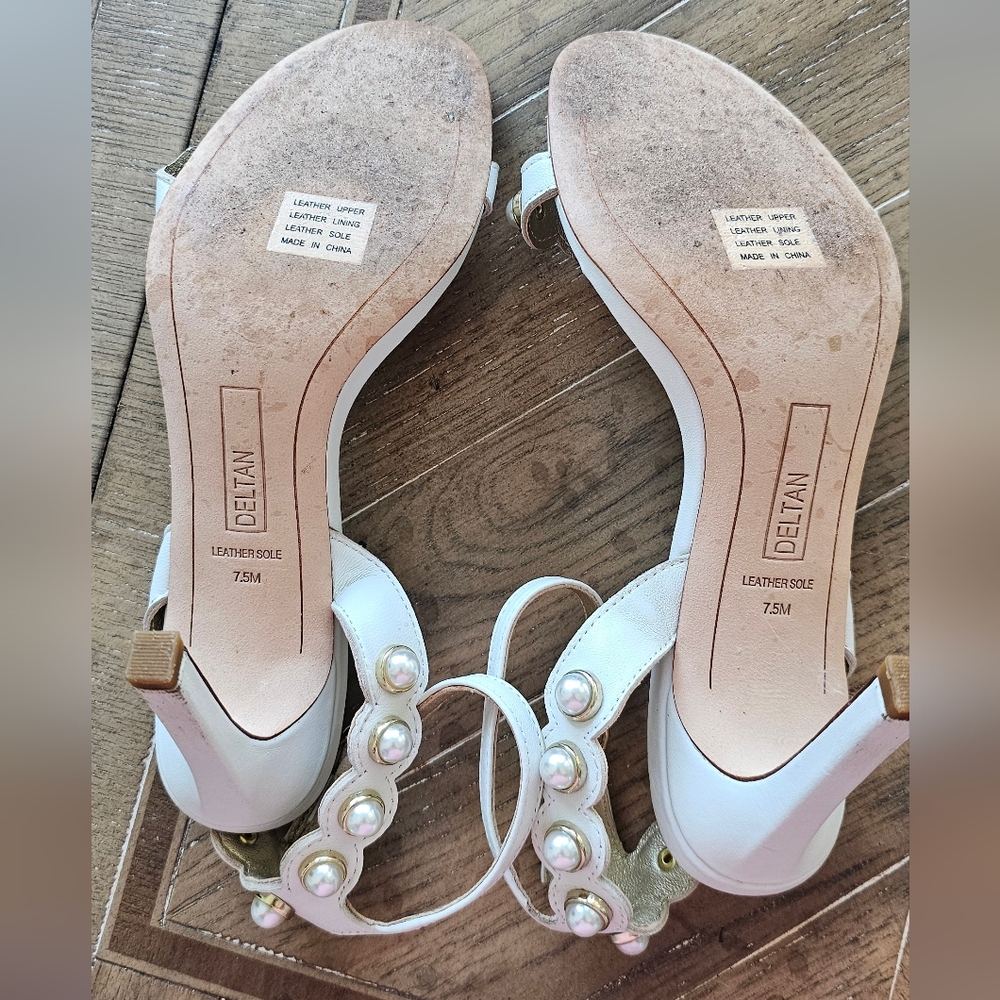 Women's Deltan Maryam Pearl Embellished Heels Size 7.5 M - Picture 7 of 7